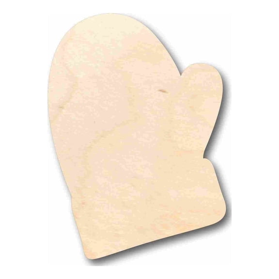Unfinished Wood Mitten Silhouette - Craft- up to 46" DIY 4" / 1/4"