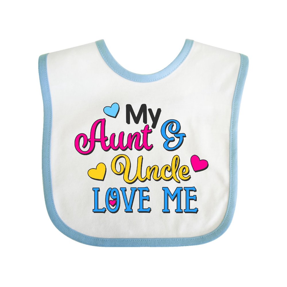 My Aunt and Uncle Love me with Hearts Baby Bib