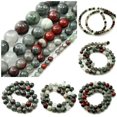 thumbnail image 3 of K-KED Natural African Bloodstone Gemstone Quartz Round Loose Bead 4 6 8mm 10 12mm 15"-10 mm, 3 of 9