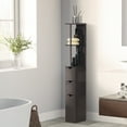 thumbnail image 2 of HOMCOM Armoire de Salle de Bain Étroite au Sol avec Tiroir, Étagères Ouvertes, 2 of 10