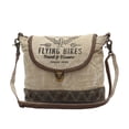 thumbnail image 4 of Flying Bikes Upcycled Canvas and Genuine Leather Trim Crossbody Bag, 4 of 4