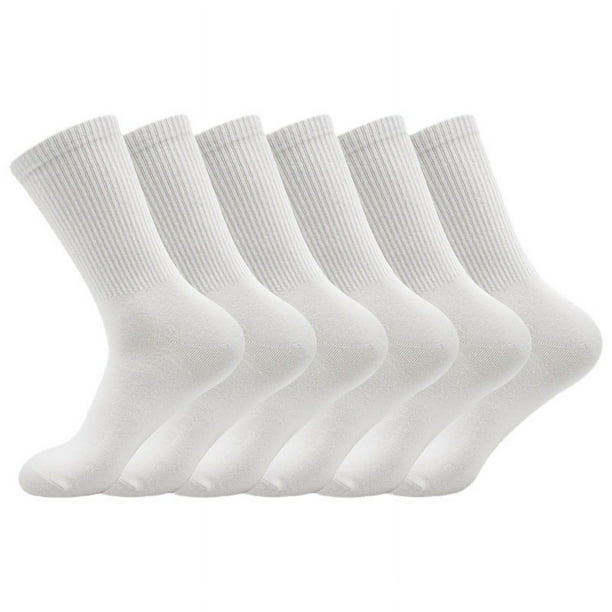 Zhuge 3 pares de calcetines de algodón para mujer, calcetines de vestir finos, suaves y cómodos, calcetines por encima del tobillo para uso casual, calcetines deportivos (blancos)