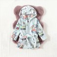 thumbnail image 2 of HFHAPW Toddler Robes Cute Pattern Bathrobe Unisex Kids Robe Baby Flannel Hoodie Pajamas Sleepwear for 1T 2T 3T 4T 5T 6T 7T(Mint Green,5-6 Y), 2 of 8