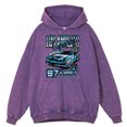 thumbnail image 5 of Sudadera con capucha holgada informal de gran tamaño para hombre, estilo retro, desgastado, con estampado de Los Ángeles, para carreras extremas, 100 % algodón, 5 of 5