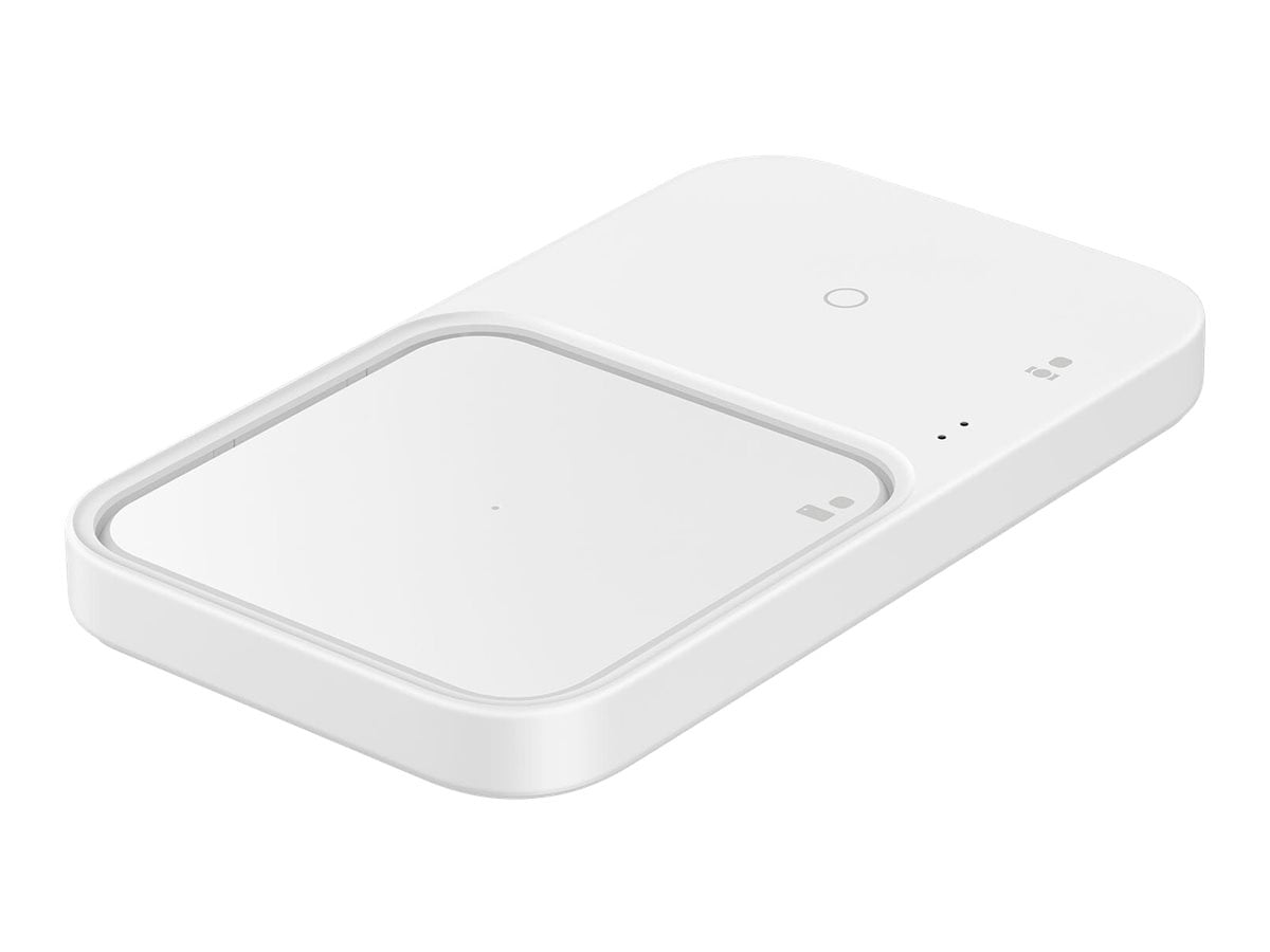 SAMSUNG 15W Wireless Charger Duo w/ USB C Cable, Charge 2 Devices at Once, Cordless Super Fast Charging Pad for Galaxy Phones and Devices, 2022, US Version, White