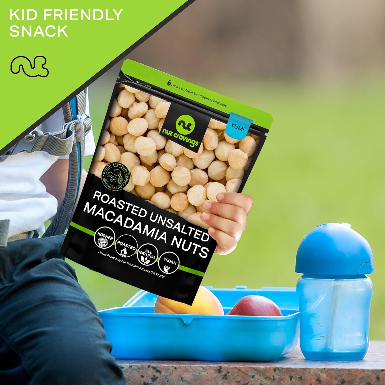 Nut Cravings Roasted Macadamia Nuts, Whole & Pieces, Unsalted, 32oz Bag, Keto, Vegan