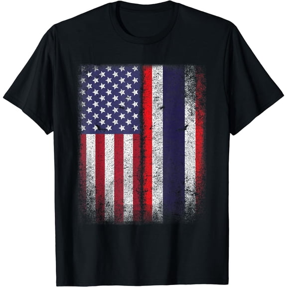 Thai American Flag T-shirt Thailand Usa Gift America Pride