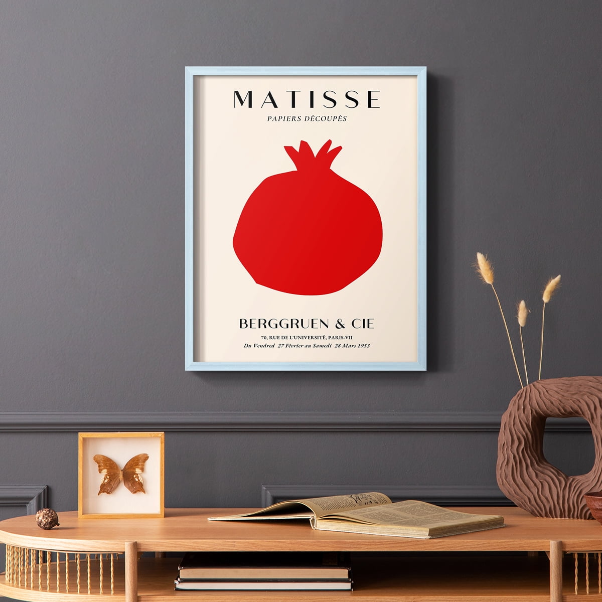 Matisse CLXII Framed Print in Blue Solid Wood 8 x 10 Framed Print