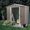 Gray, variant on Royard Oaktree 8 x 4 Ft Outdoor Storage Shed, Sturdy Metal Garden Shed with Floor Foundation, Waterproof Patio Tools Shed Storage House with Sliding Doors for Backyard Lawn, White