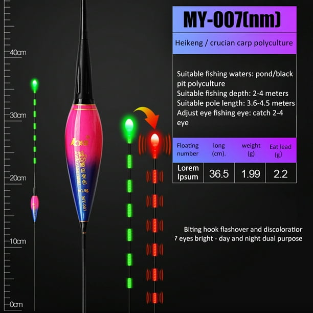 HonHaione Luminous Fishing LED Light Float Top Water Electronic