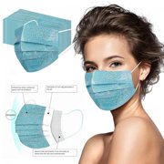 ICQOVD 50Pc Disposable Face Masks Adult Glitter Mouth Nose Protection Breathable 3-Layer