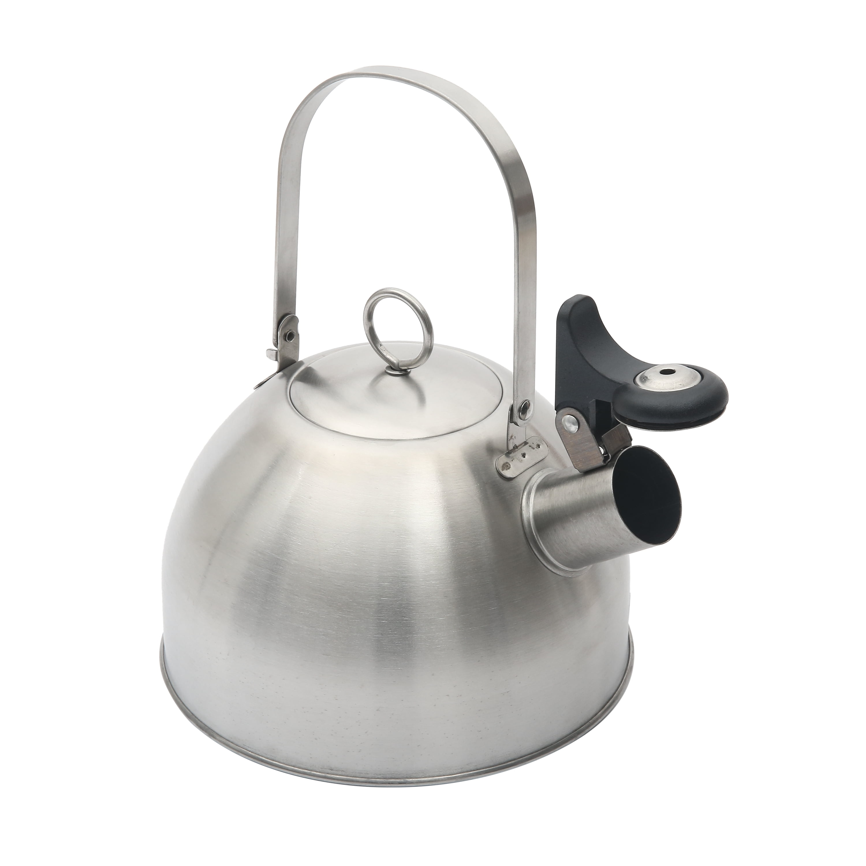Portable Camping Kettle Camp Tea Pot Stain Resistant Water Boiler Stainless Steel Tea Kettle for Campfire Hiking Backpacking Travel Cooking Black