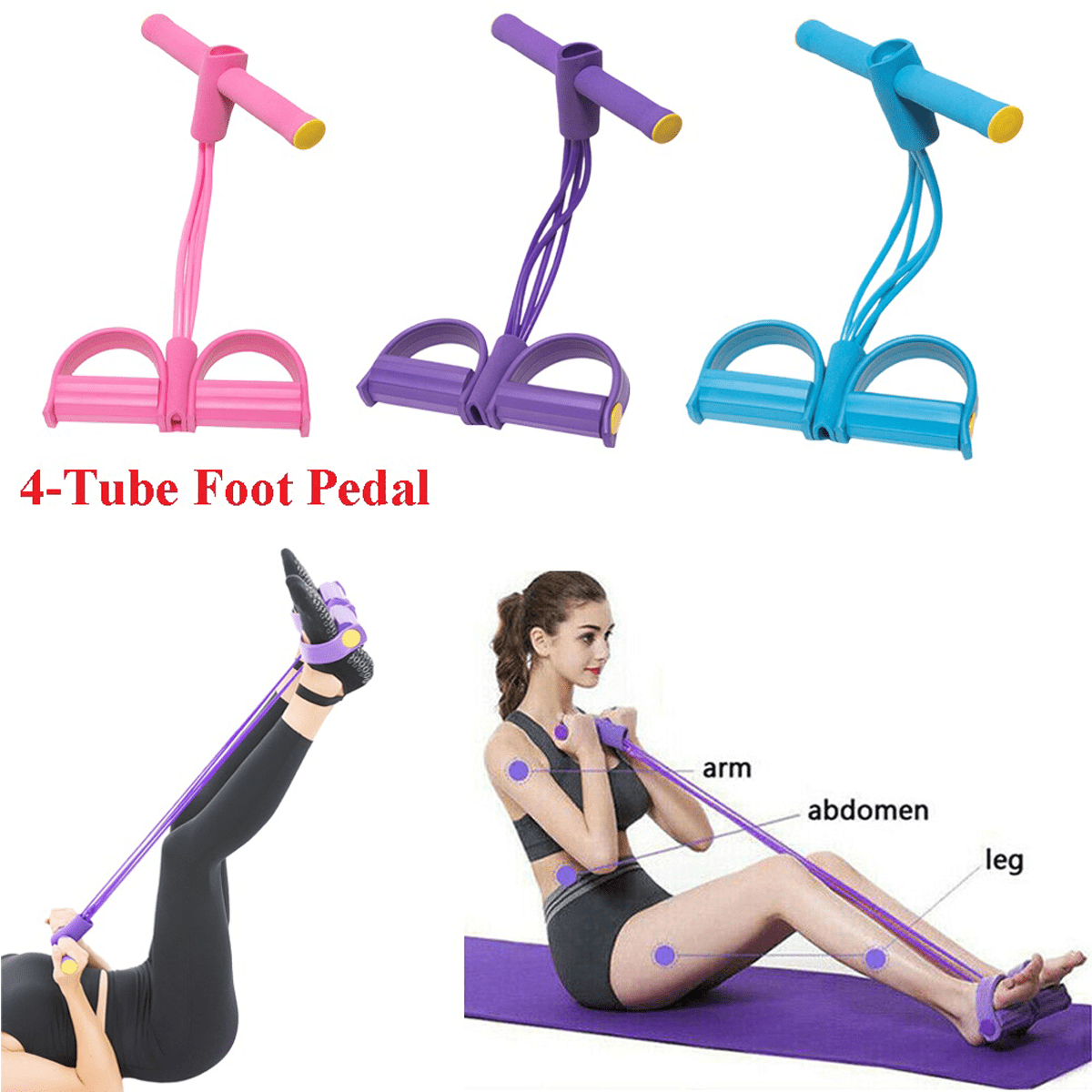 Elastic Sit Up Pull Rope Vintage Spring Action Rowing Exerciser Fitness Machine 