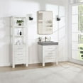 thumbnail image 3 of Leon 24" Vanity in Fir Wood White with Reticulated Grey Composite top and Mirror, 3 of 13