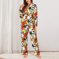thumbnail image 2 of Yiaed Colorful Balls Print Pajamas Women's Long Sleeve Sleepwear Soft Button Down Loungewear Pjs Lounge Set Nightwear Womens Pajama Pants-X-Large, 2 of 7