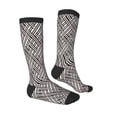 thumbnail image 3 of Balery Black White Stripes Printed Novelty Socks Men's Women's Crew Socks Sports Socks Knee High Socks Cotton Socks Quirky and Cool Socks, 3 of 9
