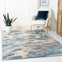 SAFAVIEH Calista Bevis Camouflage Area Rug, Blue/Gray, 4'5" x 6'5"