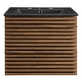 thumbnail image 3 of Modway Render 24" Modern Wood Wall-Mount Bathroom Vanity in Walnut/Black, 3 of 9