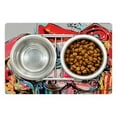 thumbnail image 1 of Art Pet Mat for Food and Water, Grafitti Sketchy Style Colorful Painting Human Like Face Dog Animal Image Print, Non-Slip Rubber Mat for Dogs and Cats, 18" X 12", by Ambesonne, 1 of 1