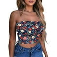 thumbnail image 2 of Stralyhd American Flag Women's Strapless Tube Top 2026 Summer Y2k Crop Tank Workout Bandeau Backless Slim Fit Beach Stretchy Tops for Vacation Navy XXL, 2 of 6