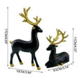 thumbnail image 3 of DAMAI 2 Pcs Christmas Reindeer Figurines Decorations, Sitting Standing Xmas Deer Statues, Glossy Elk Sculpture Tabletop Ornaments for Mantel Fireplace Table Centerpieces Home Décor(Black Gold), 3 of 6