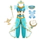 thumbnail image 1 of Vestido de princesa Jasmine para niñas, disfraz de Aladdín, trajes de tul tradicionales árabes para Halloween, juego de rol Fivean unisex, 1 of 2