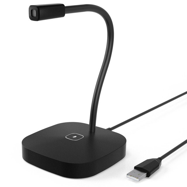 MesaSe Desktop Computer Microphone USB Wired Microphone 360 Degrees Omnidirectional Condenser Mic Adjustable Neck with Mute Touch-Button Plug & Play for Computer PC Laptop Office Meeting