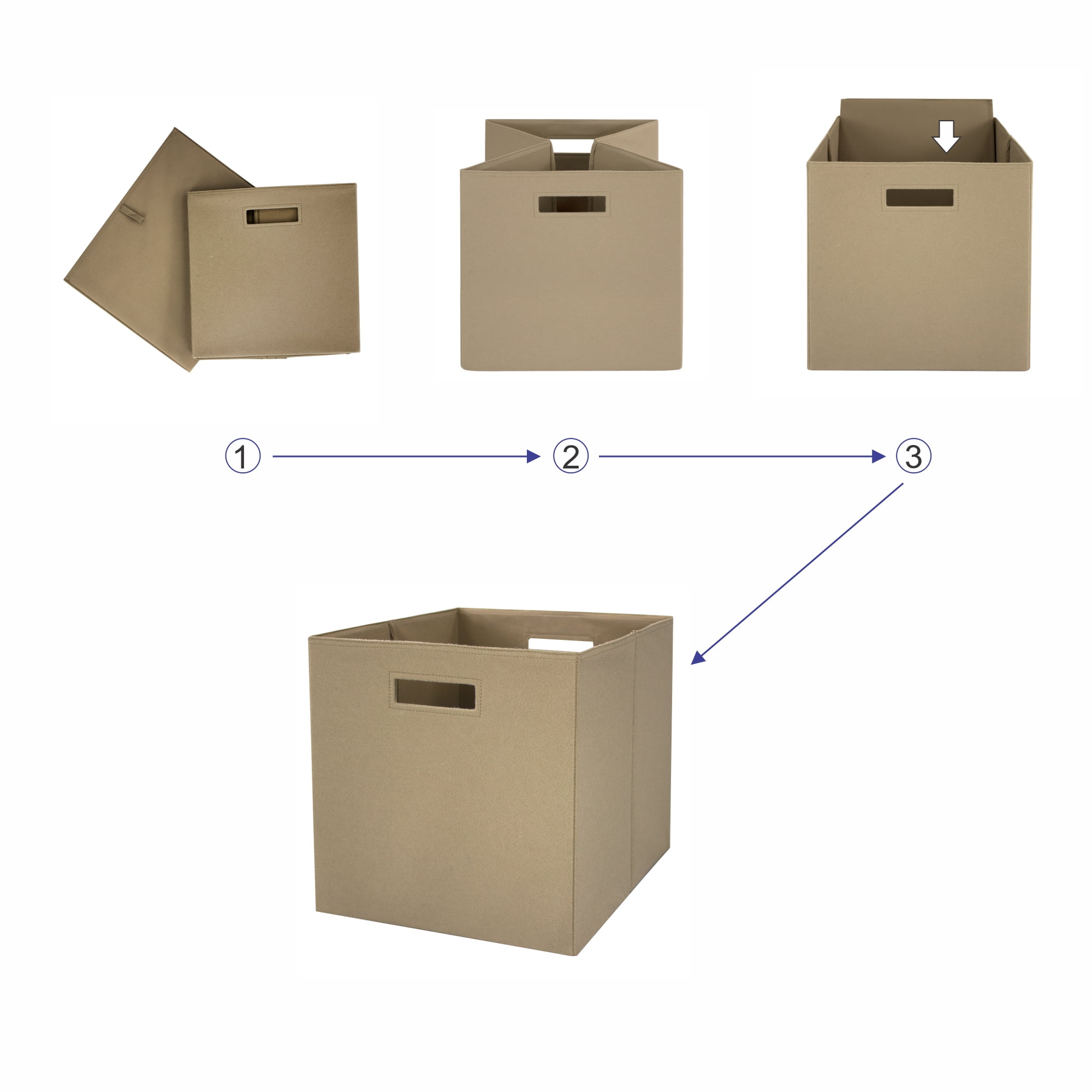 Better Homes & Gardens Felt Cube Storage Bins (12.75" x 12.75"), Beige, 2 Pack