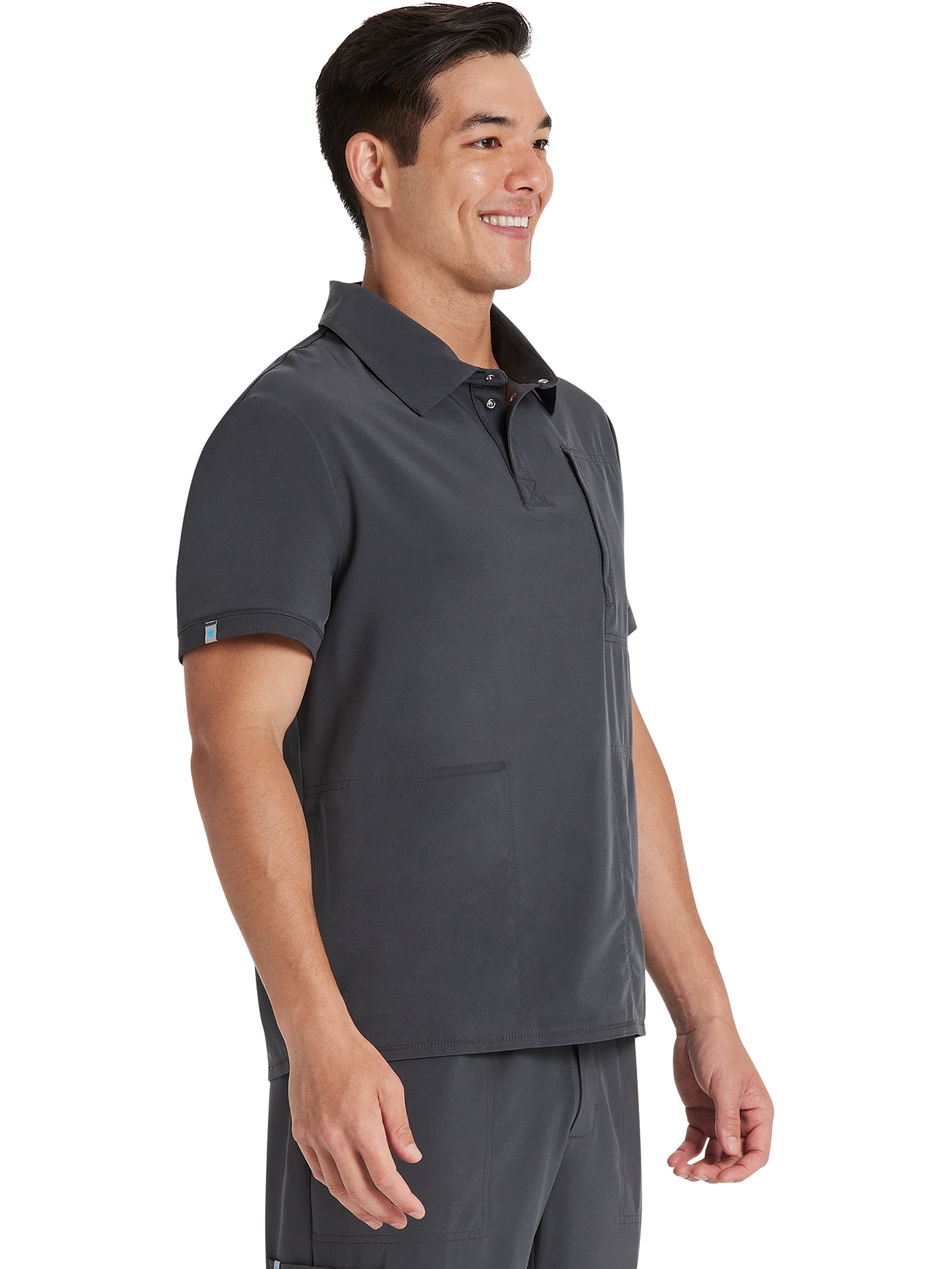 Scrubstar Men's Premium Performance Stretch Polo Scrub Top, Sizes XS-3XL