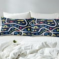 thumbnail image 3 of Erosebridal Cartoon Train Fitted Sheet Set Twin, Railroad Line 02, Tree Plant Decor 2-Piece（No Top Sheet）, 3 of 6