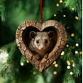 thumbnail image 2 of Summercome Animal Christmas Ornament, Heart-Shape Forest Christmas Ornaments, 2D Forest Animal Decoration, Hanging Woodland Pendant for Xmas Tree, Hanging Ornament Home Party Decor, Opossum, 2 of 6
