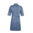 thumbnail image 4 of PENGXIANG Robe Décontractée à Fermeture Éclair pour Femmes Grande Taille, Col en V, Manches Courtes, Robe en Jean Faux Denim, 4 of 6