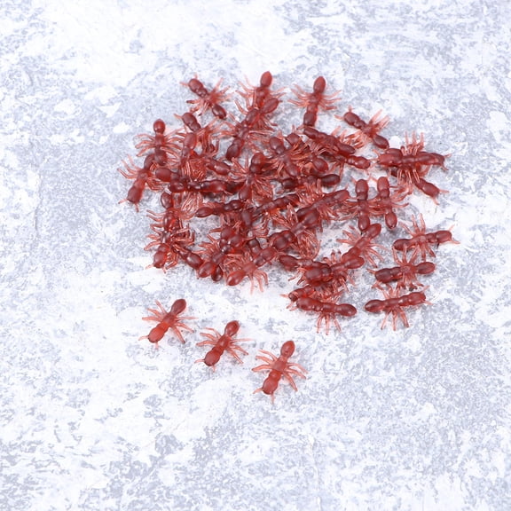 STOBOK 50 Pcs Simulation Ant Prank Brown Plastic Photography Prop for Party