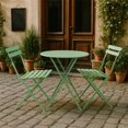thumbnail image 2 of Juego de Jardín con Mesa y 2 Sillas de Acero para Exterior Conjunto para Terraza Balcon Patio o Jardin Acabado con Pintura Electrostatica Resistente a la Intemperie Diseño Moderno para Hogar (Verde), 2 of 7