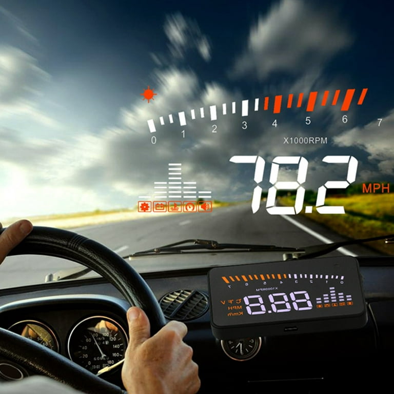 Tiitstoy Car Head Up Display 3 Inches HUD Speedometer OBD2 Interface Speed  Engine Mileage Measurement Water Temperature 