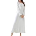 thumbnail image 1 of Crescentt Pyjama en Modal de Luxe, Respirant et Confortable, Ensemble de Pyjama Ultra Doux pour Femmes, Ensemble de Pyjama Classique en Modal à Manches Longues - Ivoire, Moyen, 1 of 5