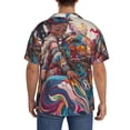 thumbnail image 3 of Yiaed Fantasy Colorful Beast Print Mens Casual Wrinkle Free Shirts Short Sleeve Button Down Summer Stretch Dress Shirt-XX-Large, 3 of 5