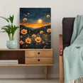 thumbnail image 5 of UXIEQU 12x16 Inch 2D Flat Moonlit Meadow Wall Art Orange Wildflowers Starry Night Rustic Home Decor, 5 of 8