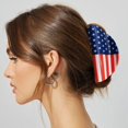 thumbnail image 5 of American Flag Hair Claw Clip Independence Day Hair Jaw Clip, Classic Vintage Patriotic Print Glossy Non-Slip Hair Holder, Strong Grip Fashion Hair Accessory for Women 4th of July Party Decor 1Pcs, 5 of 6