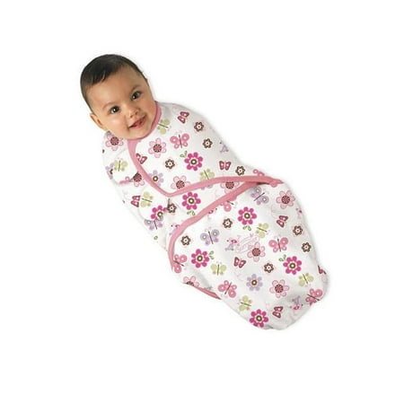 Summer Infant SwaddleMe Adjustable Infant Wrap, Flutter Flowers, Small/Medium (Discontinued by (Best Baby Wrap For Summer)