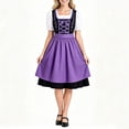 thumbnail image 2 of QIYAGBSA Oktoberfest Dresses for Women Dirndl Floral Embroidery Lace Up Soft Midi Short Sleeve Fall Festival Halloween Party Weekend Night Events, 2 of 8