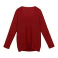 thumbnail image 5 of Women's V Neck Long Sleeve Knit Sweater Casual Pullover Top Soft Comfortable Lightweight Cozy Winter Fall Tunic, 5 of 5