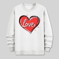 thumbnail image 2 of Mens Sweatshirt Love Heart Printed Fashion Valentines Pullover Tops Loose Fit Casual Holiday Couple Outfits (2XL, White #B), 2 of 6