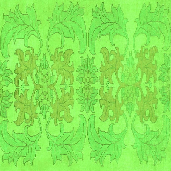 Ahgly Company Indoor Square Abstract Green Modern Area Rugs, 6' Square