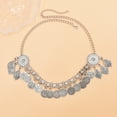 thumbnail image 5 of Boho Head Chain Jewelry Silver Retro Flower Headpiece Coin Vintage Belly Dance Prom Costume Hair Chains Accessories for Women and Girls, 5 of 10
