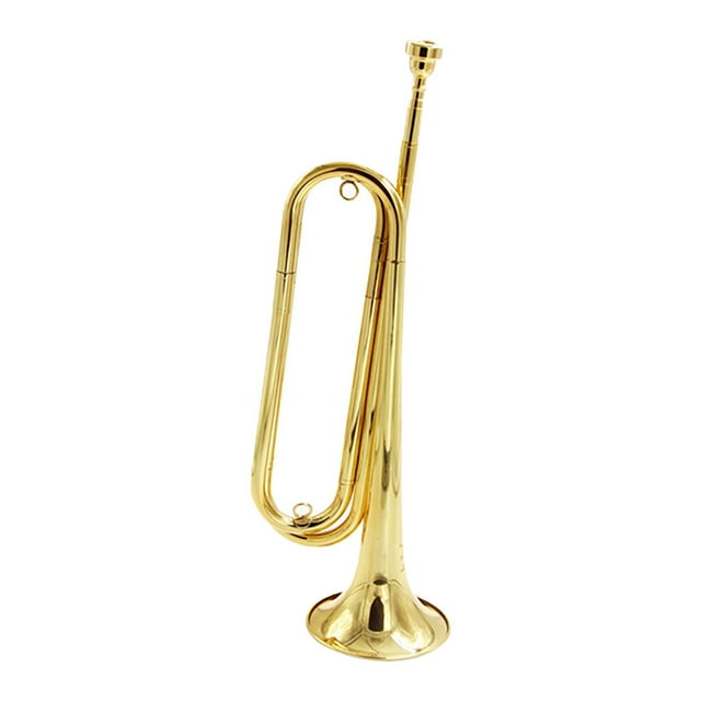 Corneta de caballería,Corneta Trompeta Cuerno de caballería Instrumento de latón,Trompeta de estudiante de latón con boquilla 7C,Instrumento de viento metal para bandas Principiante