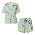 thumbnail image 4 of Lsque Bees Women's Short-Sleeved Pajama Set - 2 Piece Soft and Lightweight Sleepwear Set-4X-Large, 4 of 9