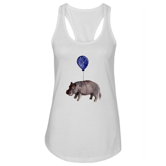 Watercolor Baby Hippo Tank Women -Image by Shutterstock, Female XX-Large