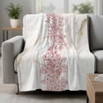Cherry Blossoms Throw Flannel Blanket Spring Pink Watercolor Floral ...