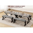 thumbnail image 2 of Kitchen room mesa set con benches. 44.8 - pulgada dining mesa set para 4, sturdy metal kitchen mesa con x - metal frame, space - saving, ideal para para kitchen, apartment, studio (gris), 2 of 7
